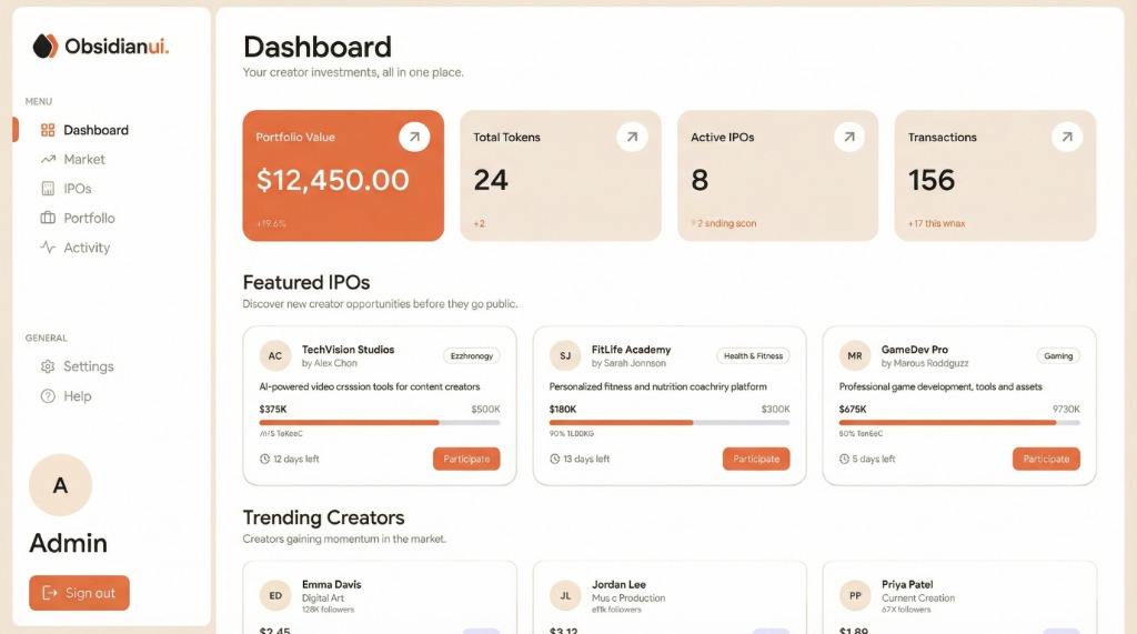 Dashboard Interface